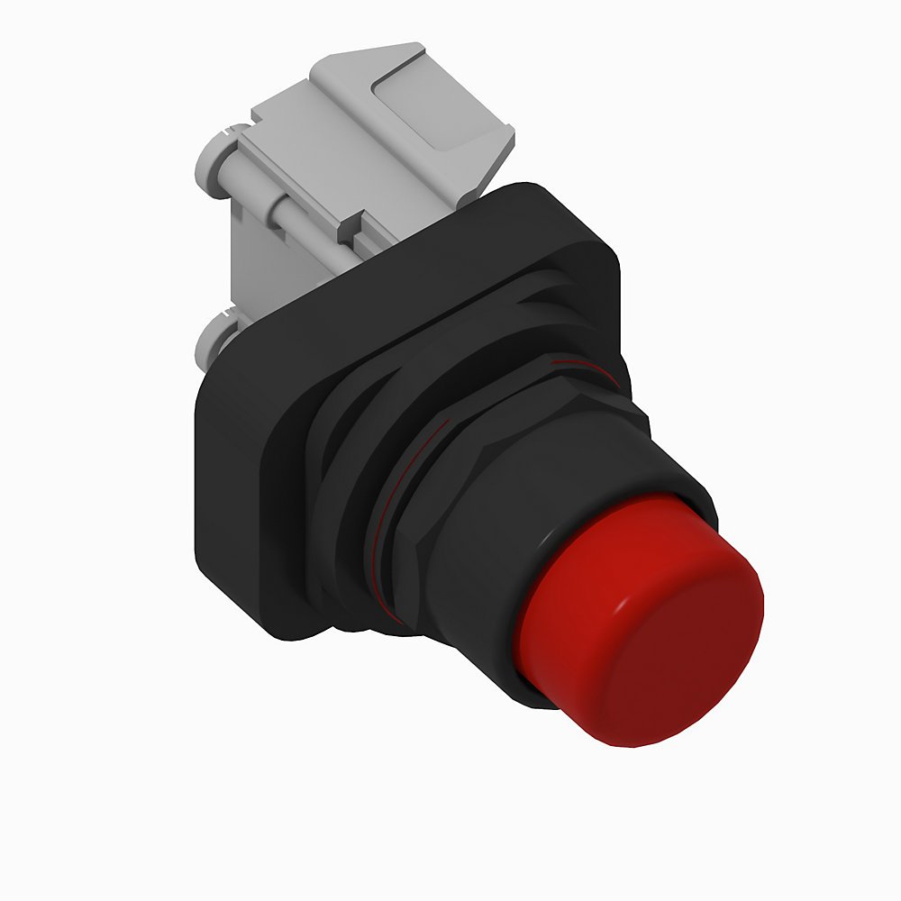 30.5mm Type 4/4X/13 Mom. Contact PB-Illum., Red, Ext. Hd w/o Guard, Incand./No Options, 24V AC/DC, No Contacts
