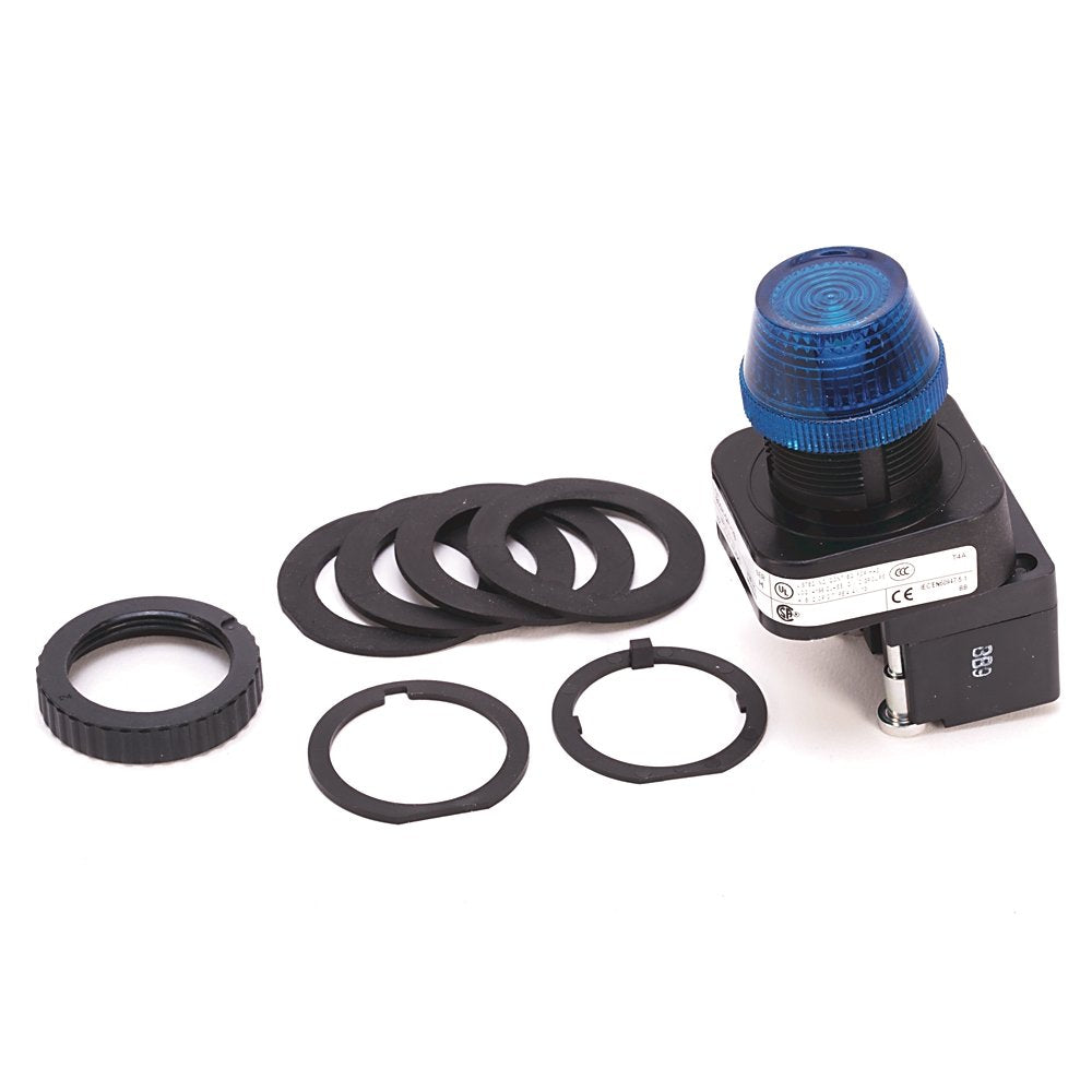 30.5mm Type 4/4X/13 Pilot Light, LED, Blue, 12-130V AC/DC