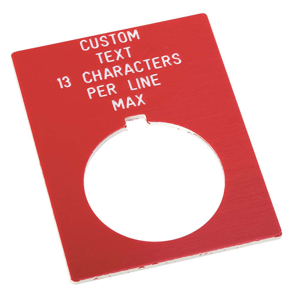 800T and 800H Accessories, 800H Legend Plate,Jumbo,Custom Text,Red