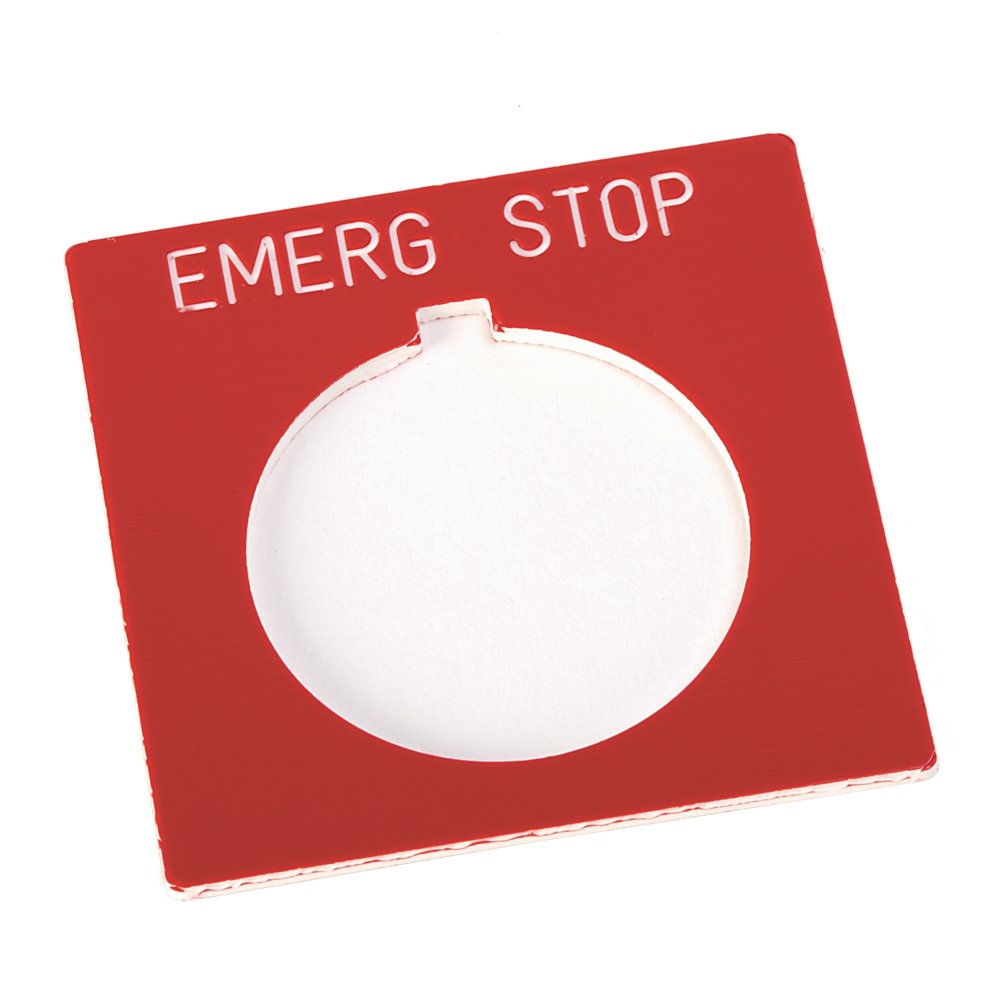 800T and 800H Accessories, 800H Legend Plate,Standard,EMERG. STOP,Red