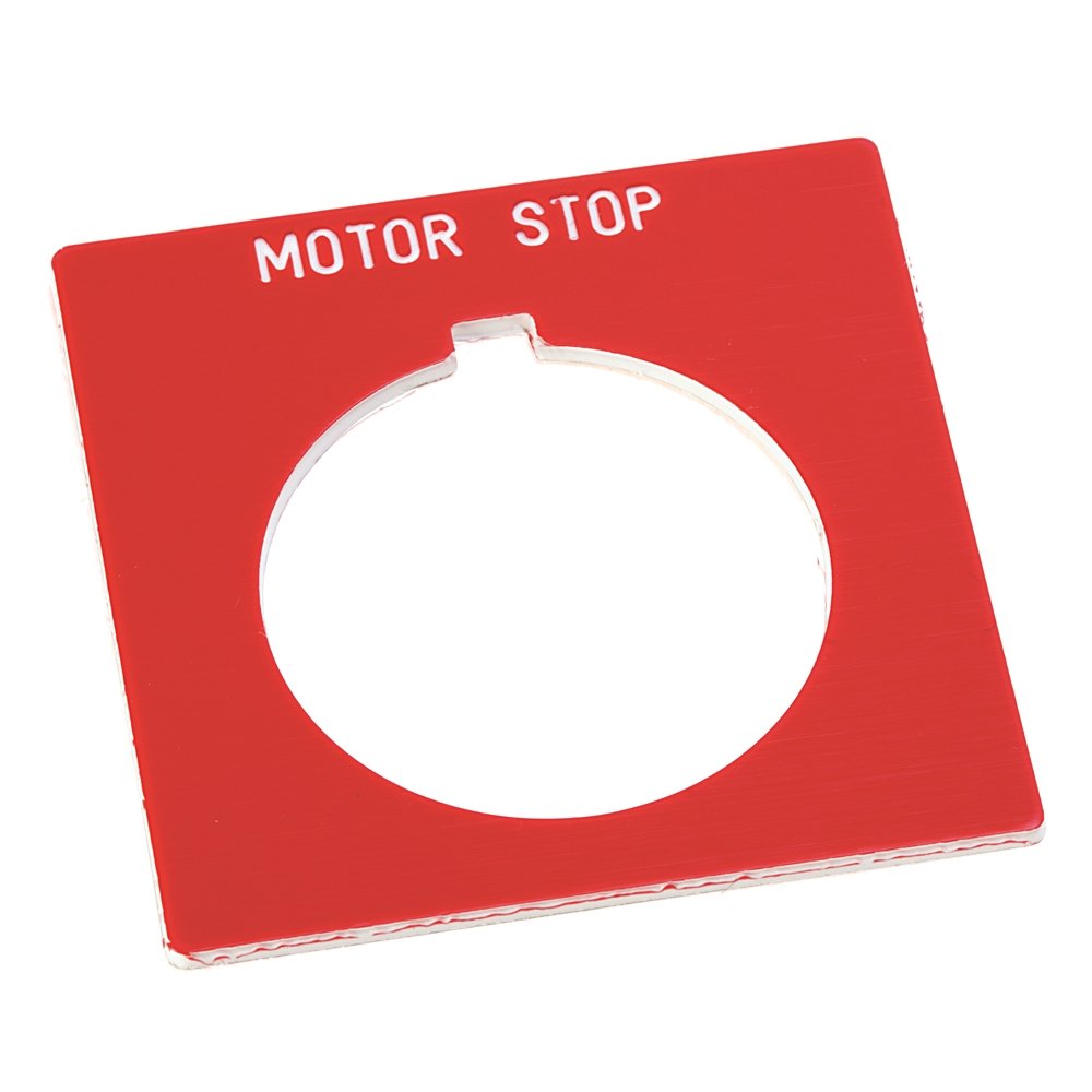 800T and 800H Accessories, 800H Legend Plate,Standard,EMERGENCY STOP,Red