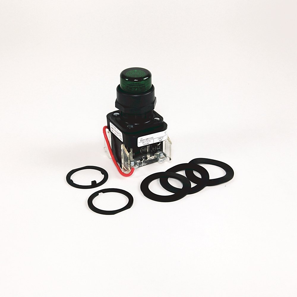 30.5mm Type 4/4X/13 Pilot Light, LED, Red, 12-130V AC/DC, 1 NO-1 NC, Finger Safe Guards