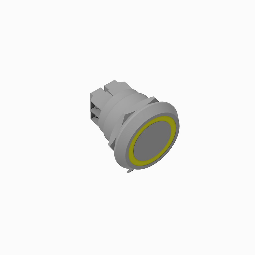 800K Piezo Operators, 22.5 mm Operator Size, Flush, Momentary Operator Type, Yellow, 24V DC, 1 N.O. Contact Block, No Engraving