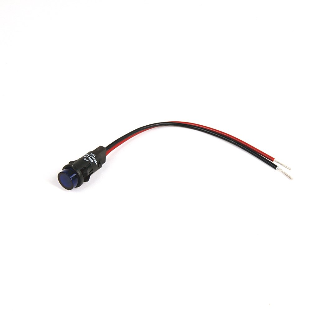 Indicator Light, 12 mm, LED, 120V AC 50/60 Hz, Blue, Spade Terminal