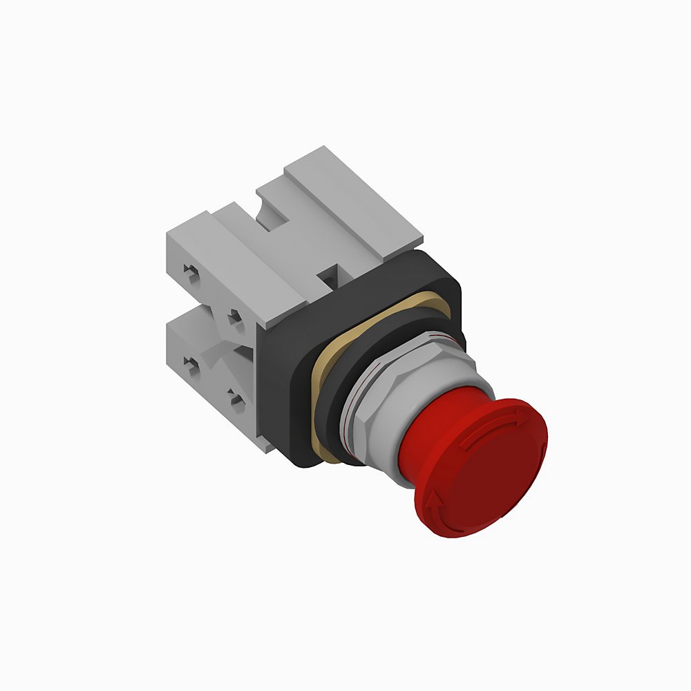 30.5mm Type 4/13 2 Pos. PB-Non-Illum., Mushroom Hd (Push-Pull/Twist), Red, 2 N.O. - 2 N.C. Explosion-Protected