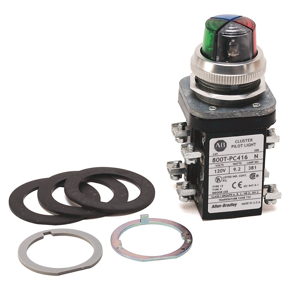 30.5mm Cluster Pilot Light, 2 Unit Cluster-LED, Transformer, 120V AC 50/60 Hz, Std. Unit