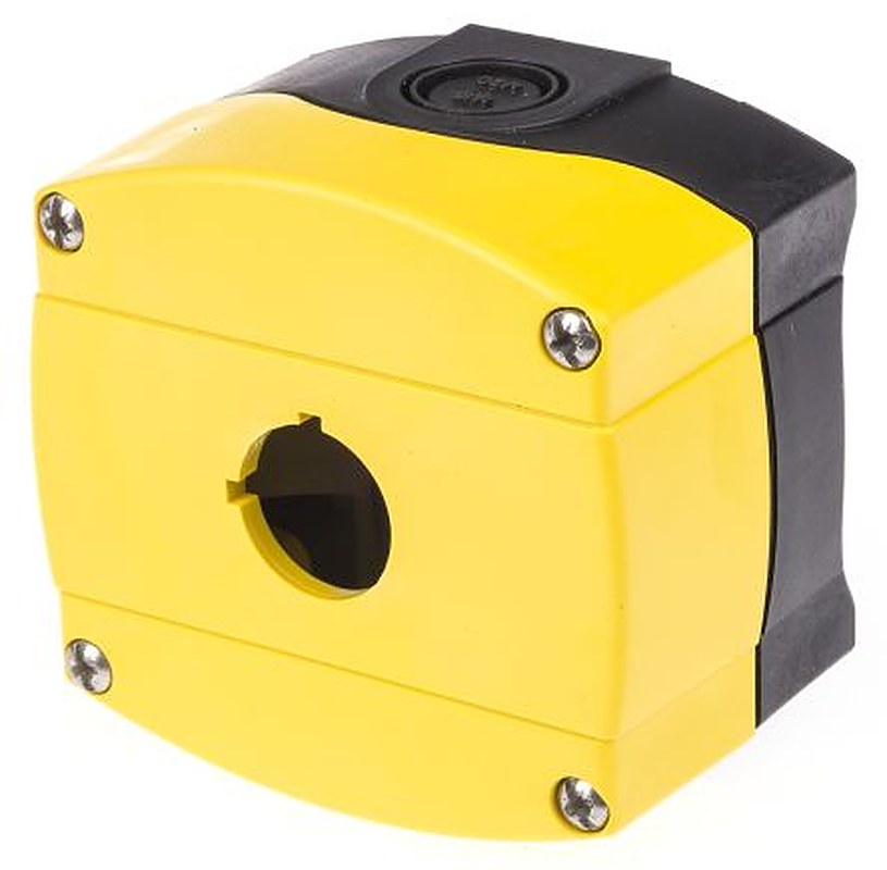 Allen Bradley Yellow Plastic 800F Push Button Enclosure - 1 Hole 22 mm Diameter