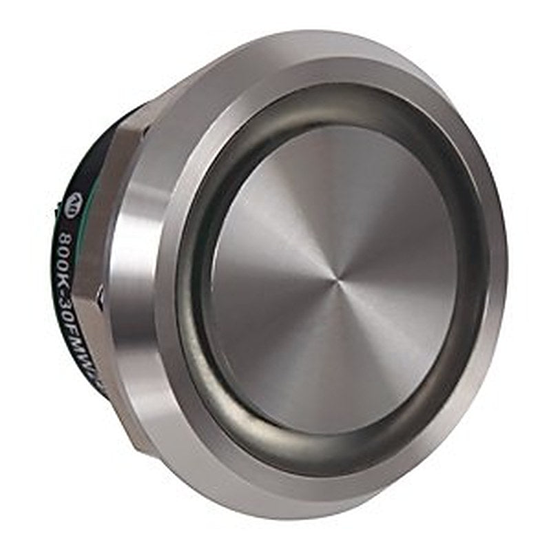 800K Piezo Operators, 30.5 mm Operator Size, Flush, Momentary Operator Type, White, 24V DC, 1 N.O. Contact Block, Custom text - font size 16 pt