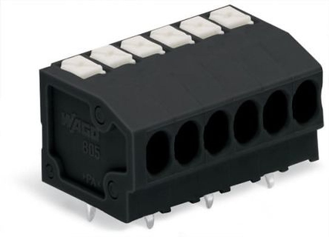 WAGO 805 Series PCB Terminal Block, 2-Contact, 3.5 mm Pitch, 1 Row, 805-302/200-604