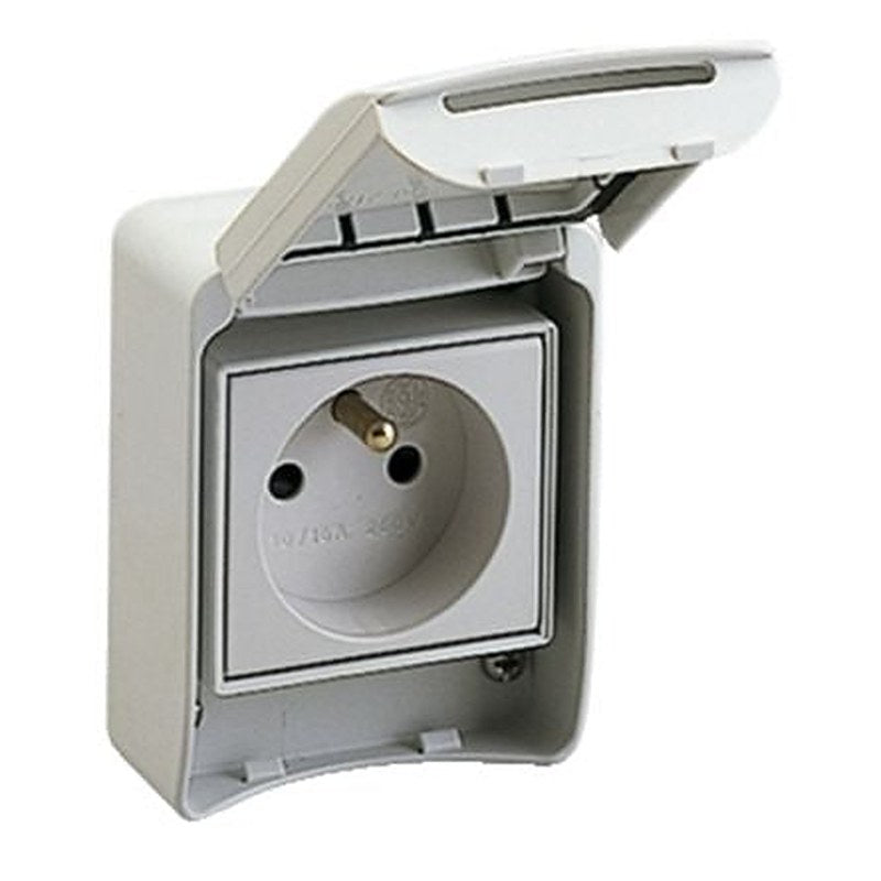 Schneider Electric Mureva Light Grey 1 Gang Electrical Socket, 10A, 16 A, French