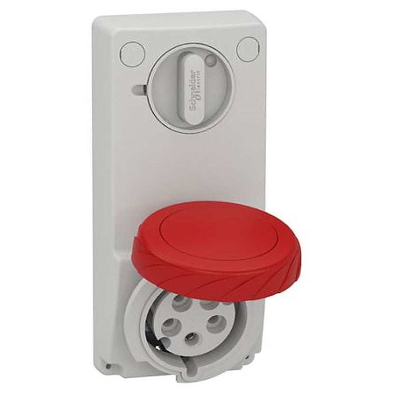 Schneider Electric, Mureva IP67 Grey Industrial Power Connector, Panel Mount, 3P+N+E, Rated At 32A, 415V