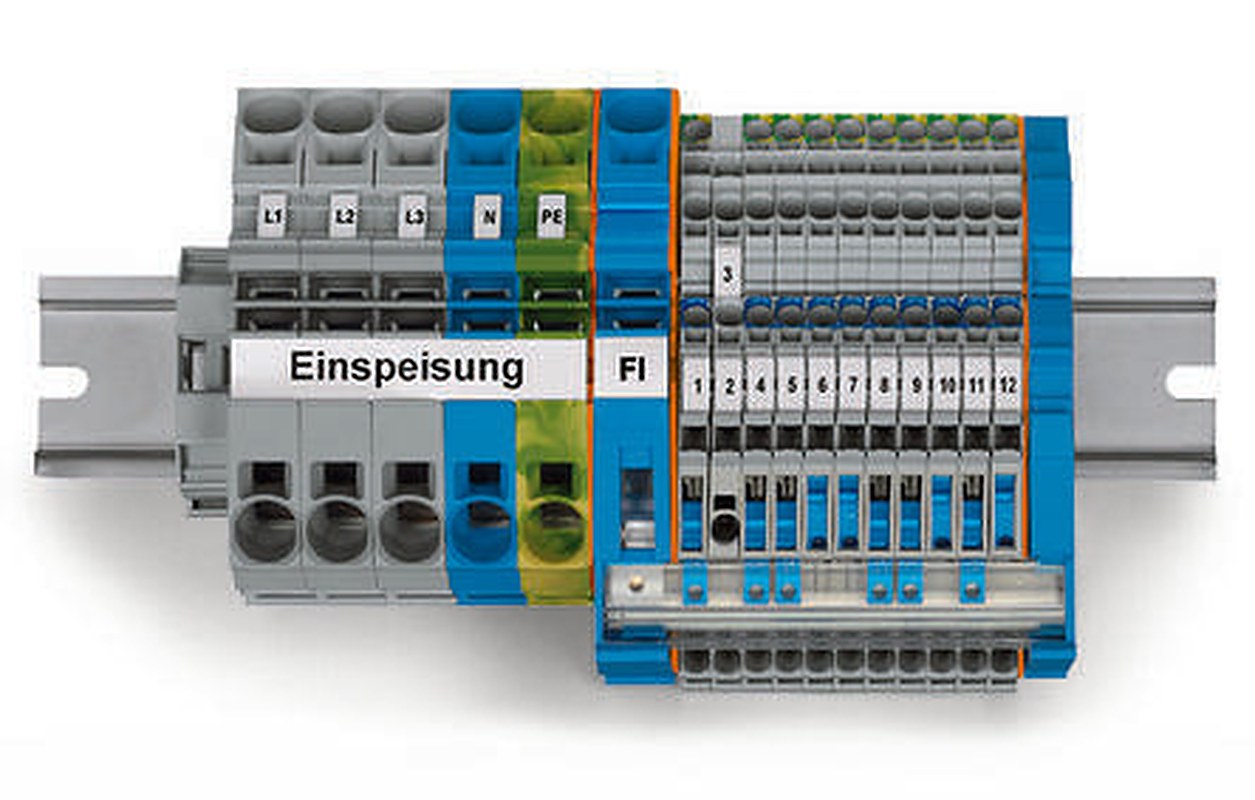 WAGO 821-104 TOPJOB S subdistribution board set - 821 Series DIN Rail Terminal Block Grey