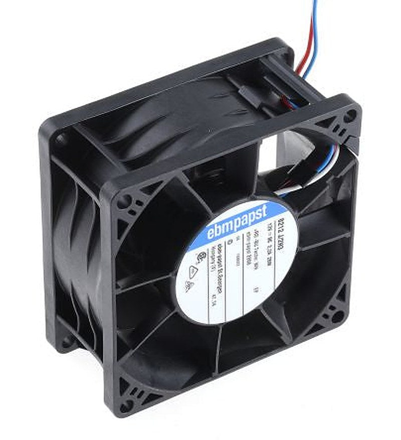 ebm-papst 8200 J Series Axial Fan, 12V dc, 190 m³/h, 26 W, 2.16 A Max, IP20 80 mm 80mm 38 mm