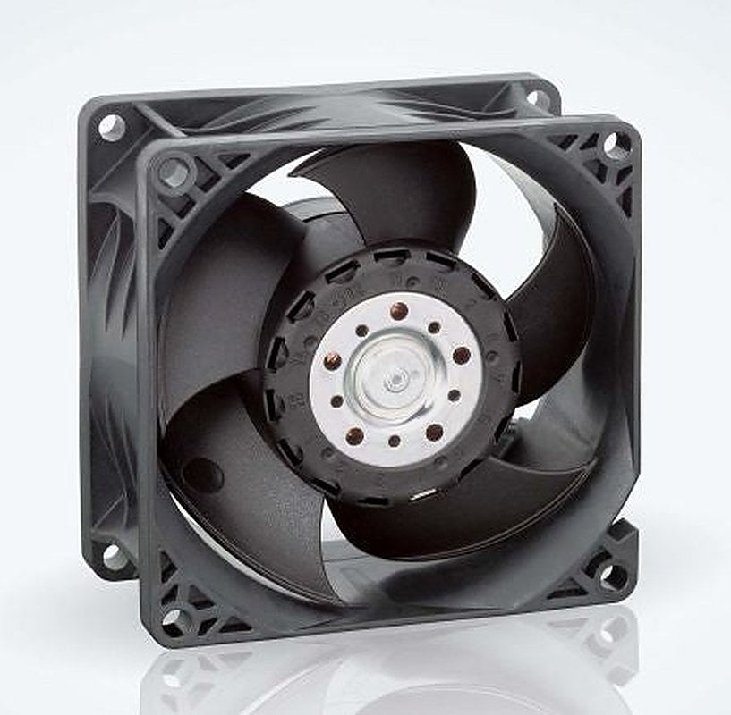 ebm-papst 8200 J Series Axial Fan, 24V dc, 222.7 m³/h, 37 W, 1.58 A Max, IP20 80 mm 80mm 38 mm