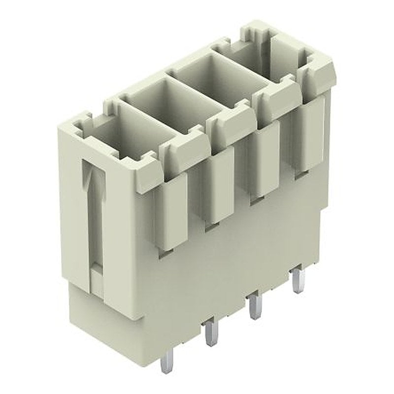 WAGO 831 Series Straight PCB PCB Header, 4 Contact(s), 7.62 mm Pitch, 1 Row, Shrouded