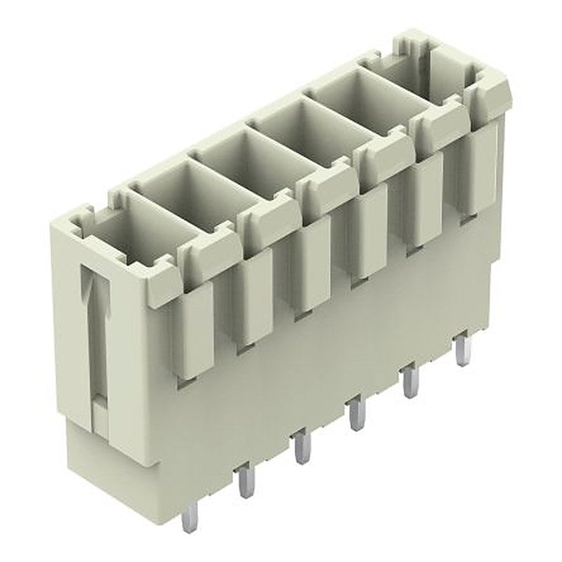 WAGO 831 Series Straight PCB PCB Header, 6 Contact(s), 7.62 mm Pitch, 1 Row, Shrouded