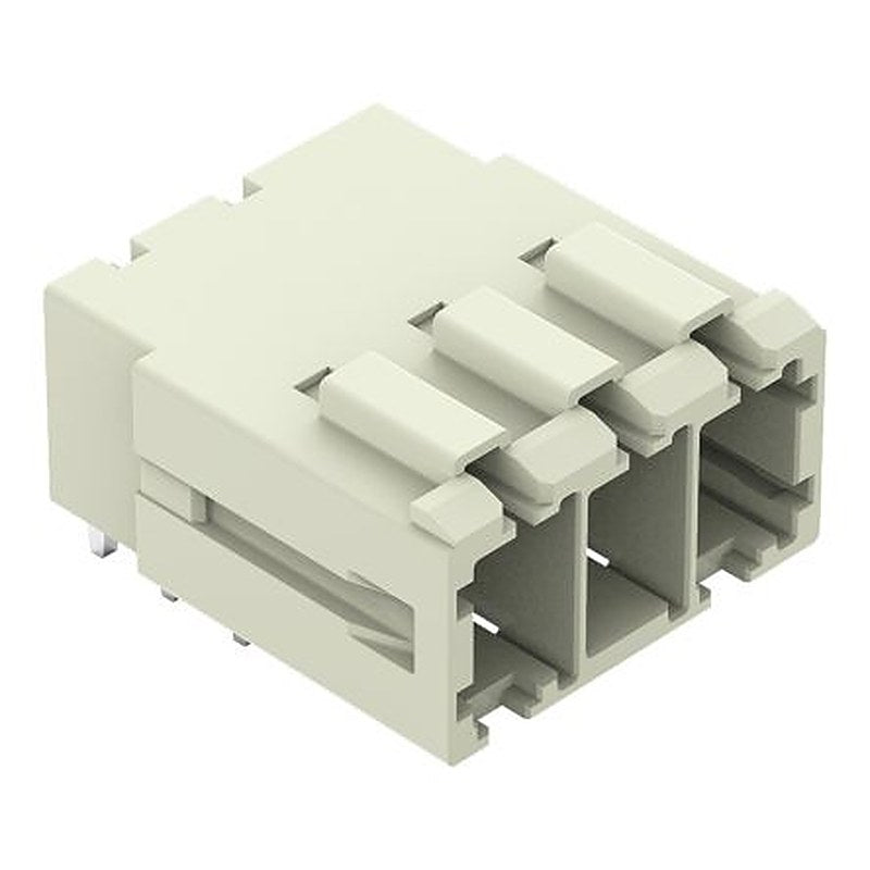 WAGO 831 Series Angled PCB PCB Header, 3 Contact(s), 7.62 mm Pitch, 1 Row, Shrouded