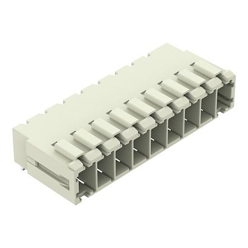 WAGO 831 Series Angled PCB PCB Header, 9 Contact(s), 7.62 mm Pitch, 1 Row, Shrouded