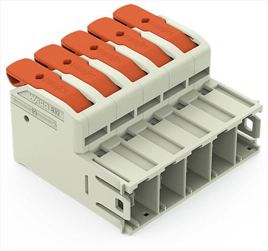WAGO Pluggable Terminal Block, 5-Contact, 10.16 mm Pitch, 1 Row, 832-1205