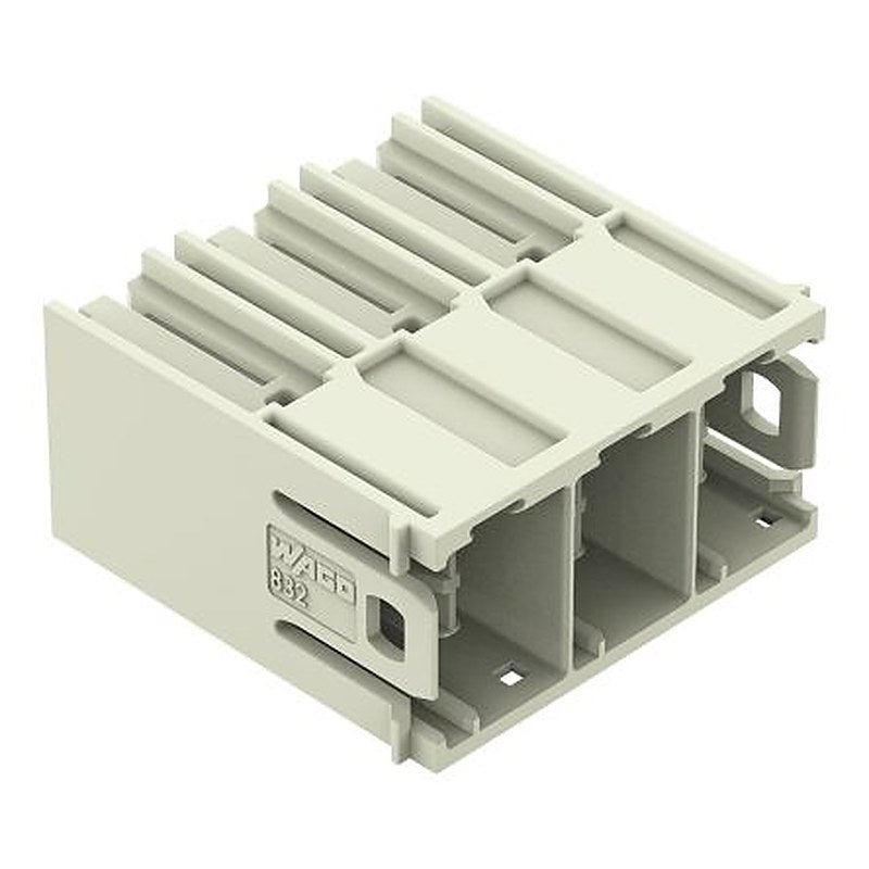 WAGO 832 Series Angled PCB PCB Header, 3 Contact(s), 10.16 mm Pitch, 1 Row, Shrouded