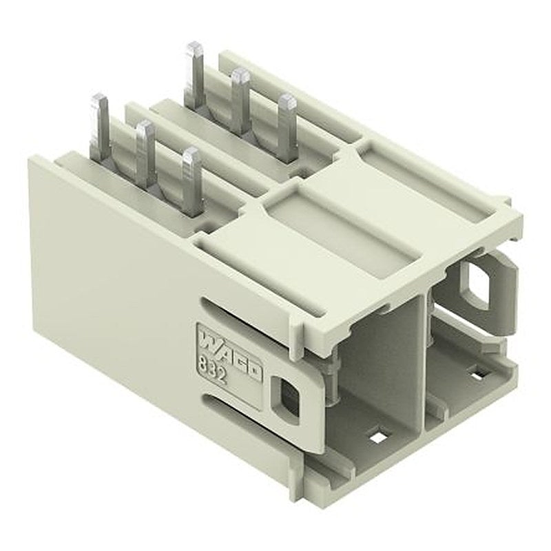 WAGO 832 Series Angled PCB PCB Header, 2 Contact(s), 10.16 mm Pitch, 1 Row, Shrouded