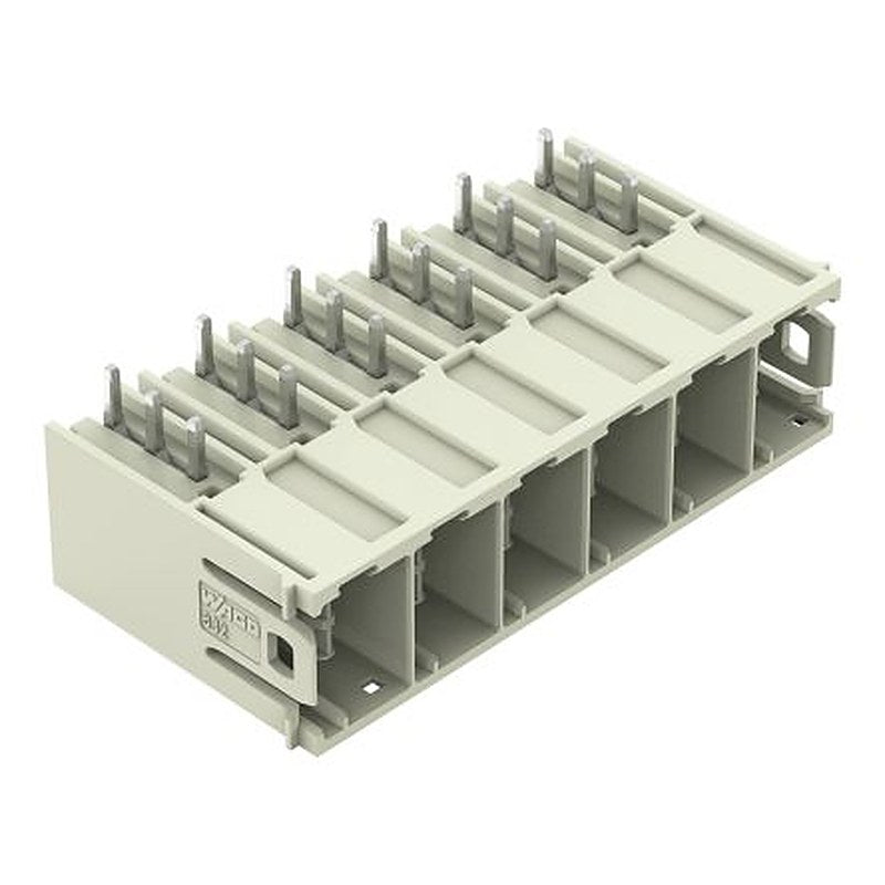 WAGO 832 Series Angled PCB PCB Header, 6 Contact(s), 10.16 mm Pitch, 1 Row, Shrouded