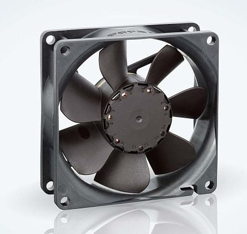 ebm-papst 8400 N Series Axial Fan, 24V dc, 69 m³/h, 2 W, 83 mA Max, IP20 80 mm 80mm 25 mm
