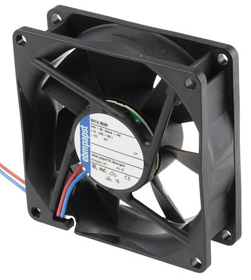 ebm-papst 8400 N Series Axial Fan, 24V dc, 58 m³/h, 1.4 W, 58 mA Max, IP20 80 mm 80mm 25 mm