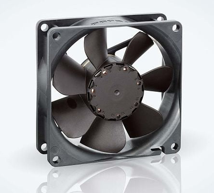 ebm-papst 8400 N Series Axial Fan, 24V dc, 79 m³/h, 2.4 W, 0.12 A Max, IP68 80 mm 25mm 25 mm