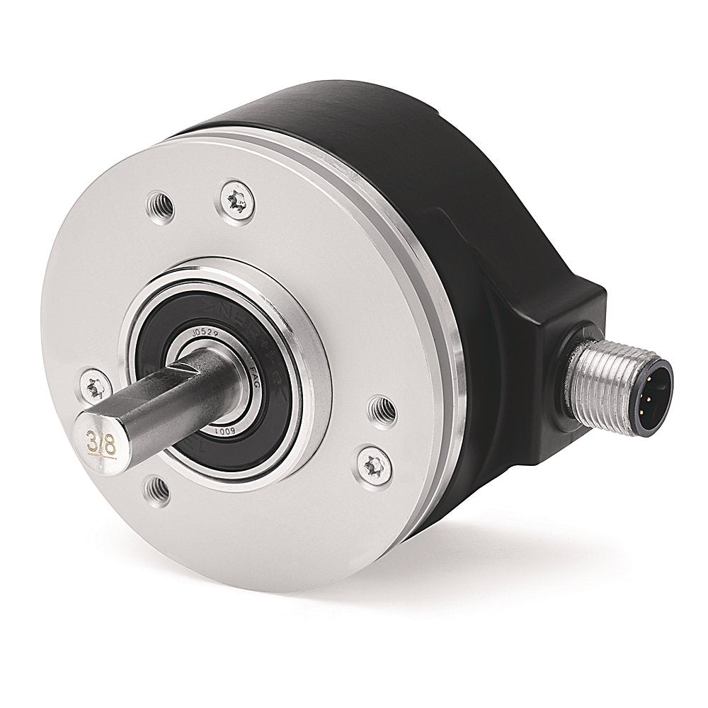 Incremental Encoder , Standard Servo Mount , 3/8 inch Diameter Shaft with Flat , 4.5-5.5 Volt Line Driver,TTL (B-Leads-A, CW, Z gated with BN) , MS Connector, 10-Pin with mating connector, 500 Pulses per Revolution.