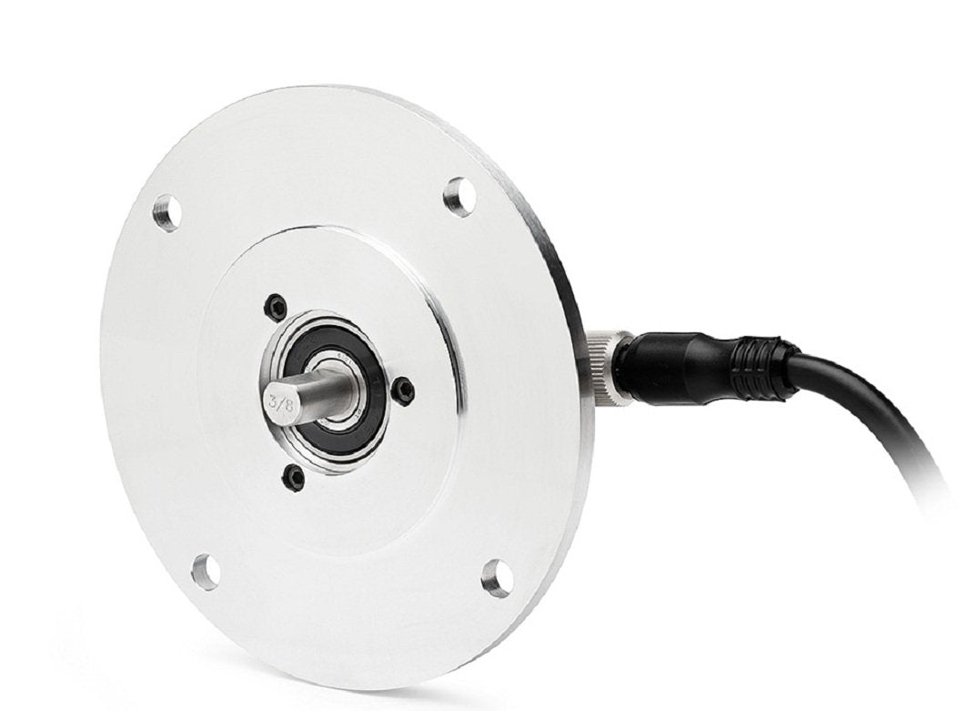 Incremental Encoder , 5PY Mounitng , 5/16 inch Diameter Extended Shaft with Flat , 4.5-5.5 Volt Line Driver,TTL (A-Leads-B, CW, Z gated with A) , MS Connector, 10-Pin with mating connector, 3000 Pulses per Revolution.