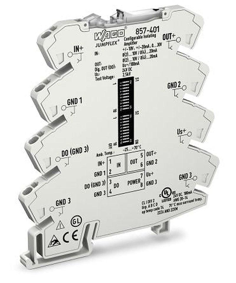 WAGO Jumpflex Series Signal Conditioner, Current/Voltage Input, Current/Voltage Output, 24V dc Supply, UL