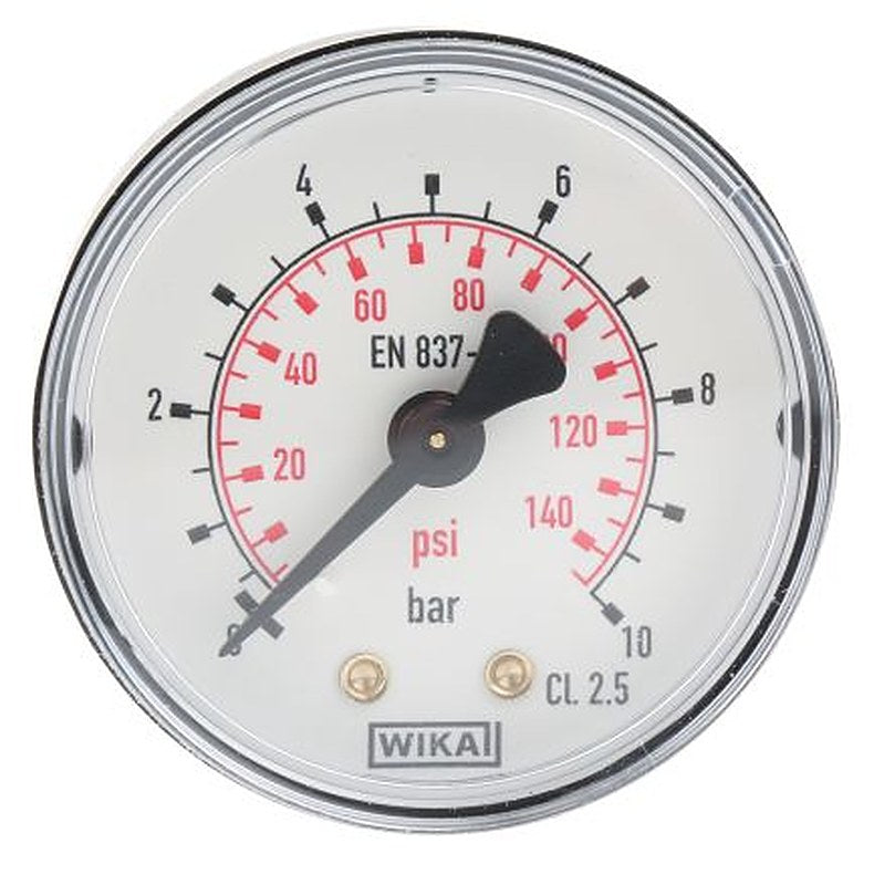 WIKA Pressure Gauge, 50 mm, 10 bar, RSCAL