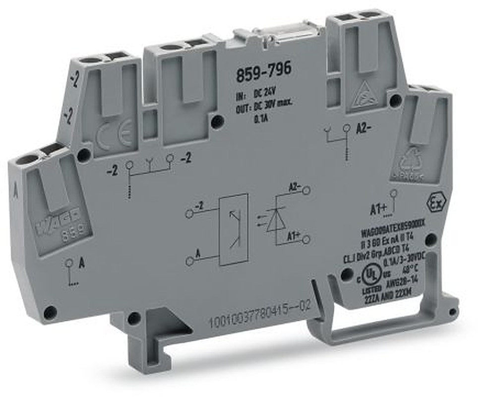 WAGO 859-796 859 Series Optocoupler Terminal Block Grey, 2.5mm², Cage Clamp