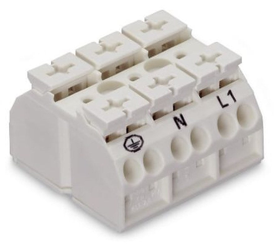 WAGO 862 Series Terminal Strip, 3-Way, 12AWG, 20 AWG Wire, 28A Cage Clamp