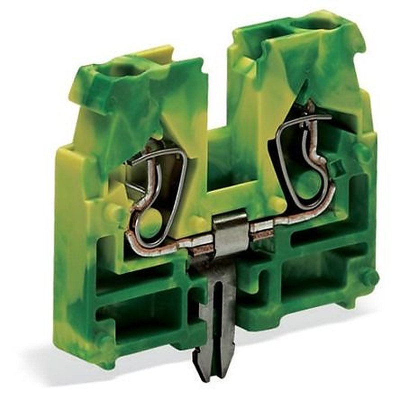 WAGO 869-328 869 Series Terminal Block Green, Yellow, 2.5mm², 1-Level, Cage Clamp