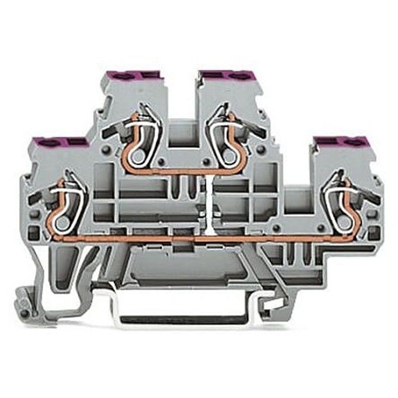 WAGO 870-508 870 Series Terminal Block Grey, 2.5mm², 2-Level, Cage Clamp