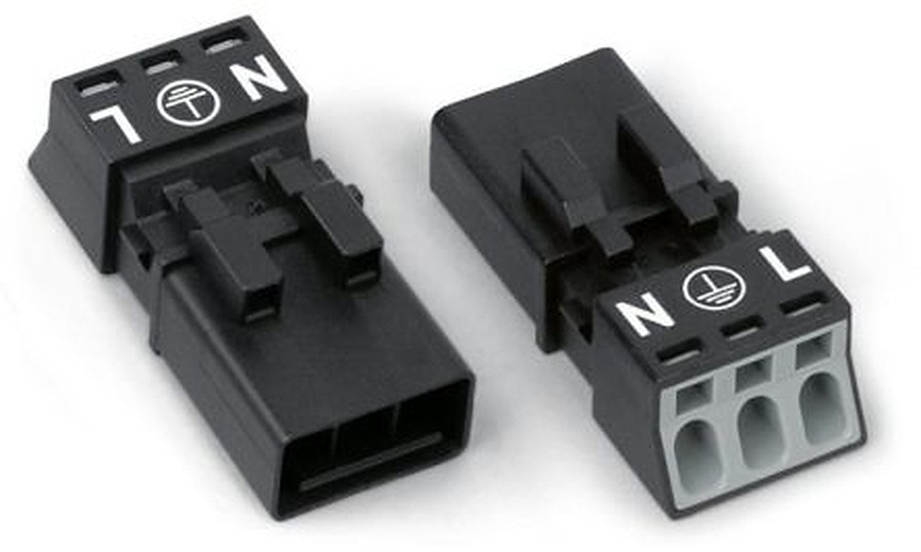 WAGO 890 Series Flush Lighting Connector Male Cage Clamp, 3-Pole, 16A, 3-Way, IP20, IP40
