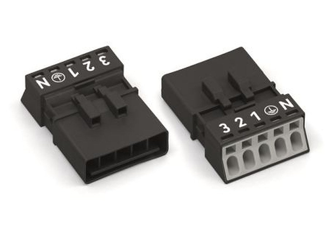 WAGO 890 Series Connector Male Cage Clamp, 5-Pole, 16A, 5-Way, IP20