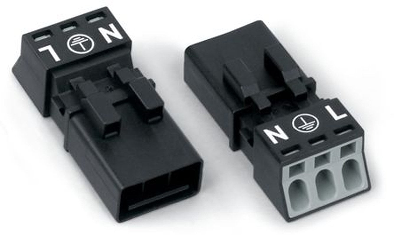 WAGO 890 Series Plug-in Male Lighting Connector Male Cage Clamp, 3-Pole, 16A, 3-Way, IP20, IP40