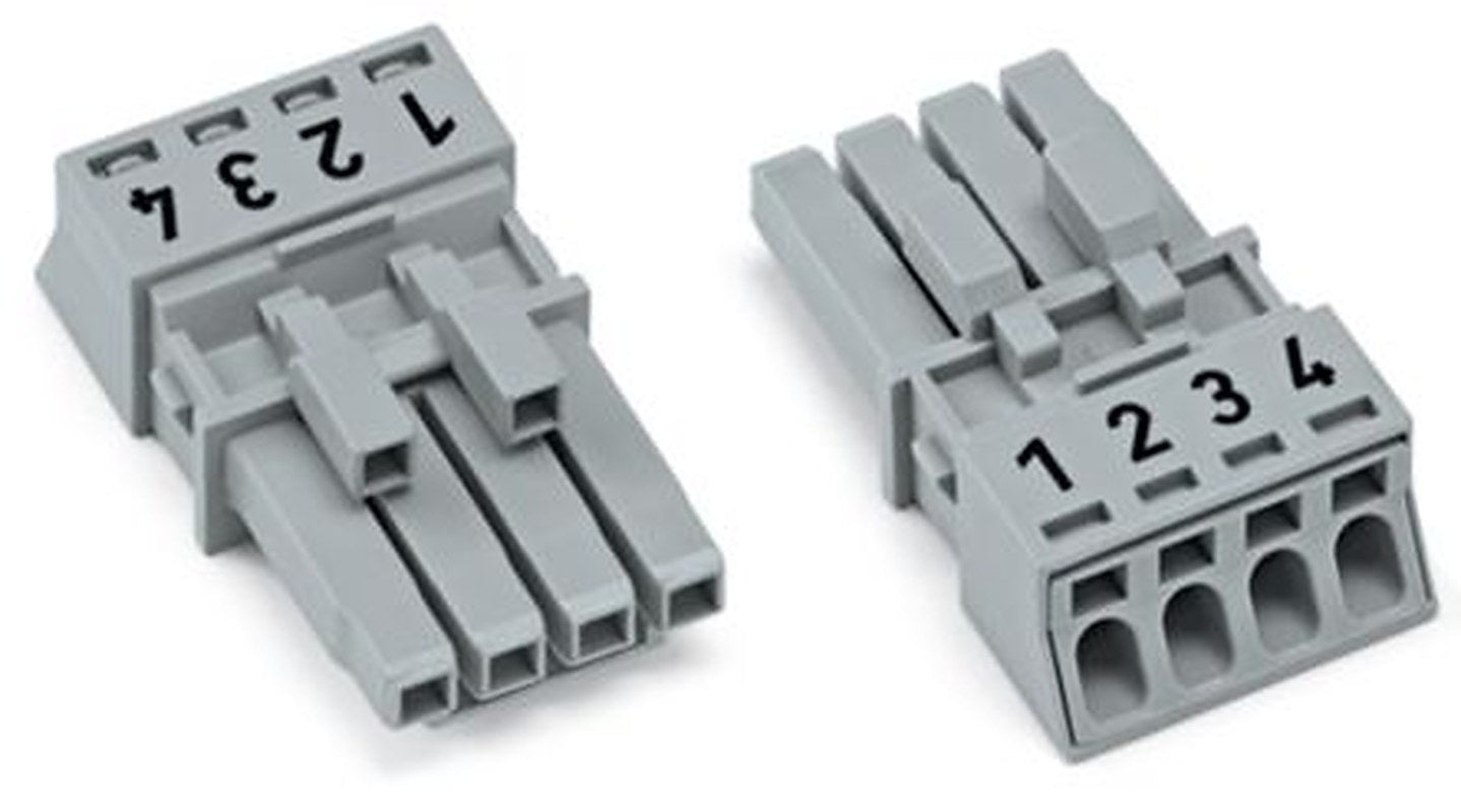 WAGO 890 Series Plug-in Connector Female Cage Clamp, 4-Pole, 16A, 4-Way, IP20, IP40
