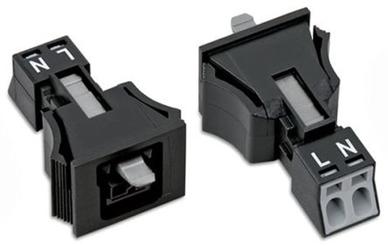WAGO 890 Series Snap-in Lighting Connector Female Cage Clamp, 2-Pole, 16A, 2-Way, IP40