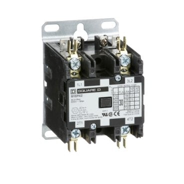Contactor, Definite Purpose, 30A, 2 pole, 5HP at 230VAC, 1 phase, 440/480VAC 50/60Hz coil, open (Contactor Definite Purpose) is a Schneider Electric product. Designed for reliable performance and long service life. Available across Iraq — contact us for pricing and delivery options.