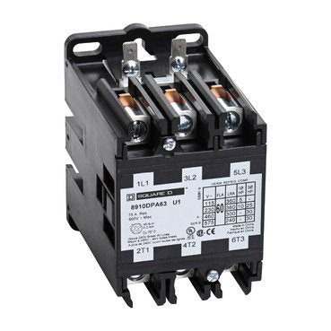 Contactor, Definite Purpose, 60A, 3 pole, 30 HP at 575 VAC, 3 phase, 110/120 VAC 50/60 Hz coil, open, UL Listed (Contactor Definite Purpose) is a Schneider Electric product. Designed for reliable performance and long service life. Available across Iraq — contact us for pricing and delivery options.