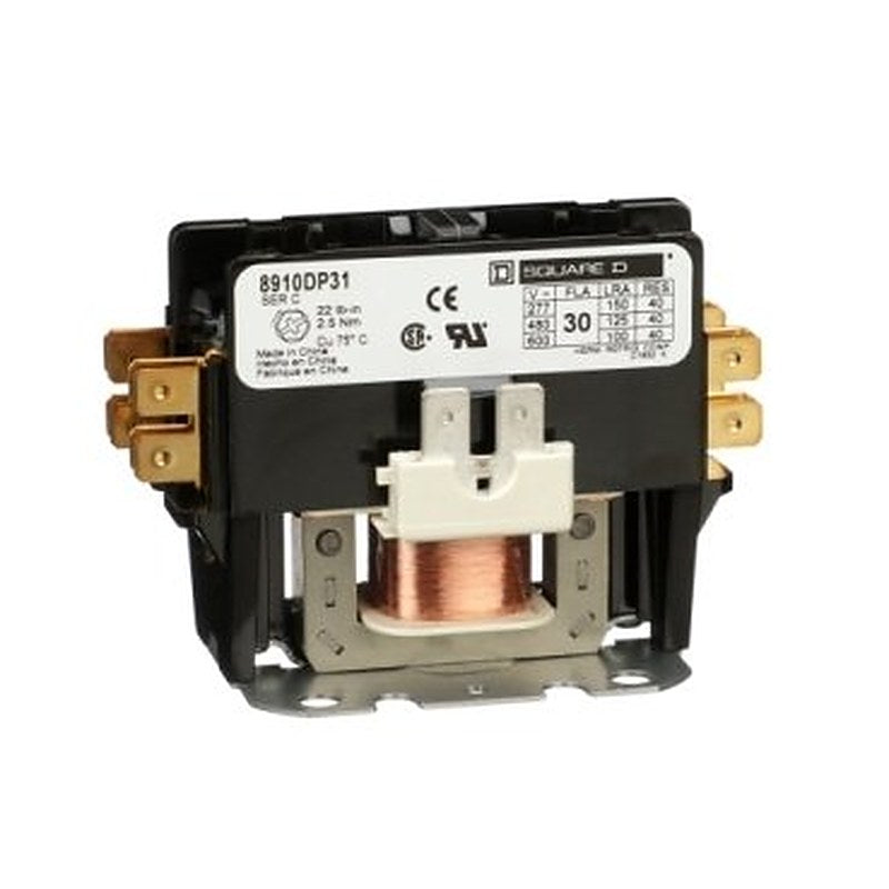 Contactor, Definite Purpose, 30A, 1 pole, 24/24VAC 50/60Hz coil, open (Contactor Definite Purpose) is a Schneider Electric product. Designed for reliable performance and long service life. Available across Iraq — contact us for pricing and delivery options.