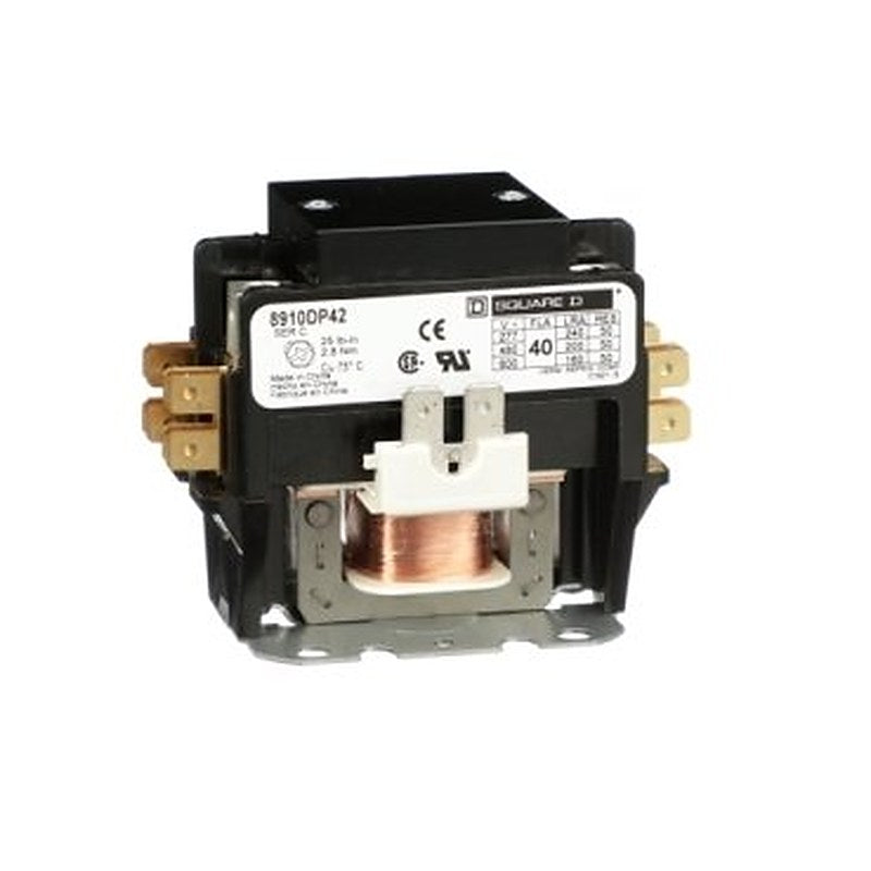 Contactor, Definite Purpose, 40A, 2 pole, 24/24VAC 50/60Hz coil, open (Contactor Definite Purpose) is a Schneider Electric product. Designed for reliable performance and long service life. Available across Iraq — contact us for pricing and delivery options.