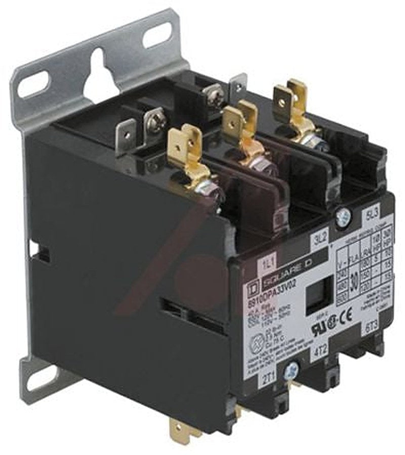 Schneider Electric DPA Contactor, 110V ac Coil, 3-Pole, 30 A 110V ac, 120 V ac, 3 NO, 600V ac