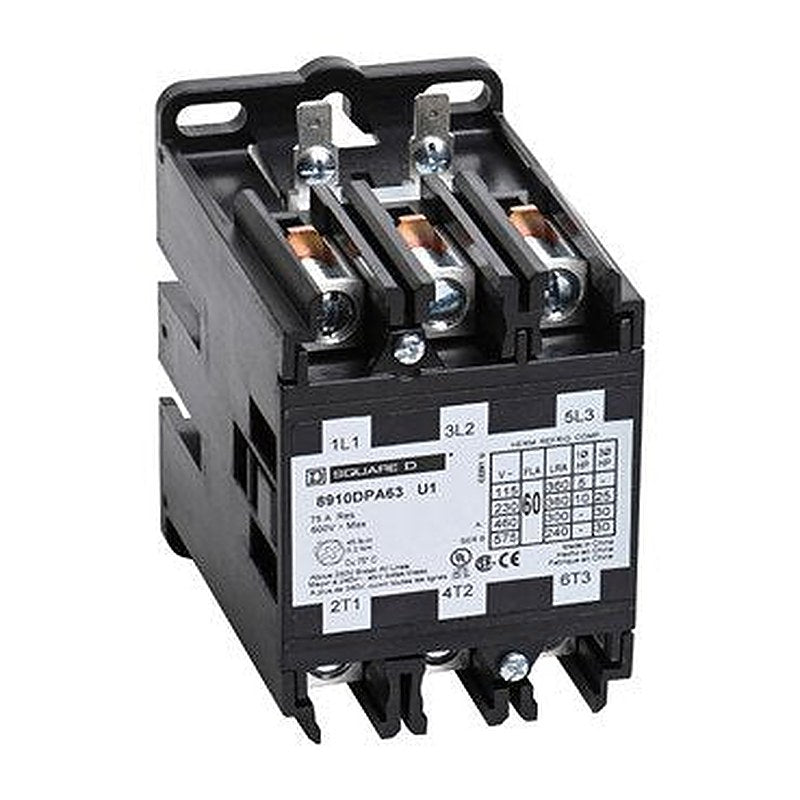 Contactor, Definite Purpose, 60A, 3 pole, 30 HP at 575 VAC, 3 phase, 110/120 VAC 50/60 Hz coil, open, UL Listed (Contactor Definite Purpose) is a Schneider Electric product. Designed for reliable performance and long service life. Available across Iraq — contact us for pricing and delivery options.