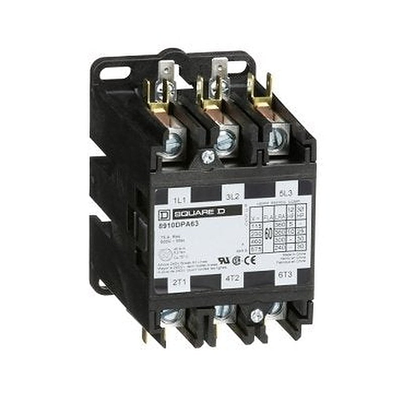 Contactor, Definite Purpose, 60A, 3 pole, 30HP at 575VAC, 3 phase, 110/120VAC 50/60Hz coil, open, hex head screw (Contactor Definite Purpose) is a Schneider Electric product. Designed for reliable performance and long service life. Available across Iraq — contact us for pricing and delivery options.