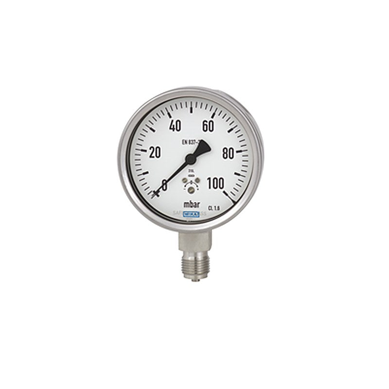 WIKA G 1/2 MNPT Pressure Gauge, 160 mm, 0.6 bar